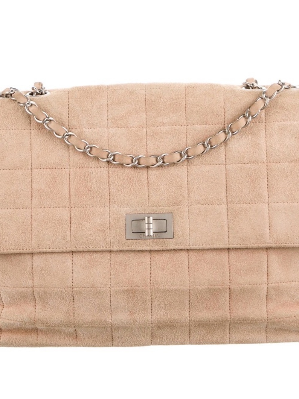CHANEL suede chocolate bar in ballet pink/ nude - Picture 2 of 11